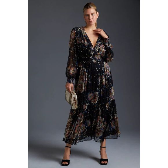 Anthropologie Dresses & Skirts - Anthropologie Smocked V-Neck Maxi Dress